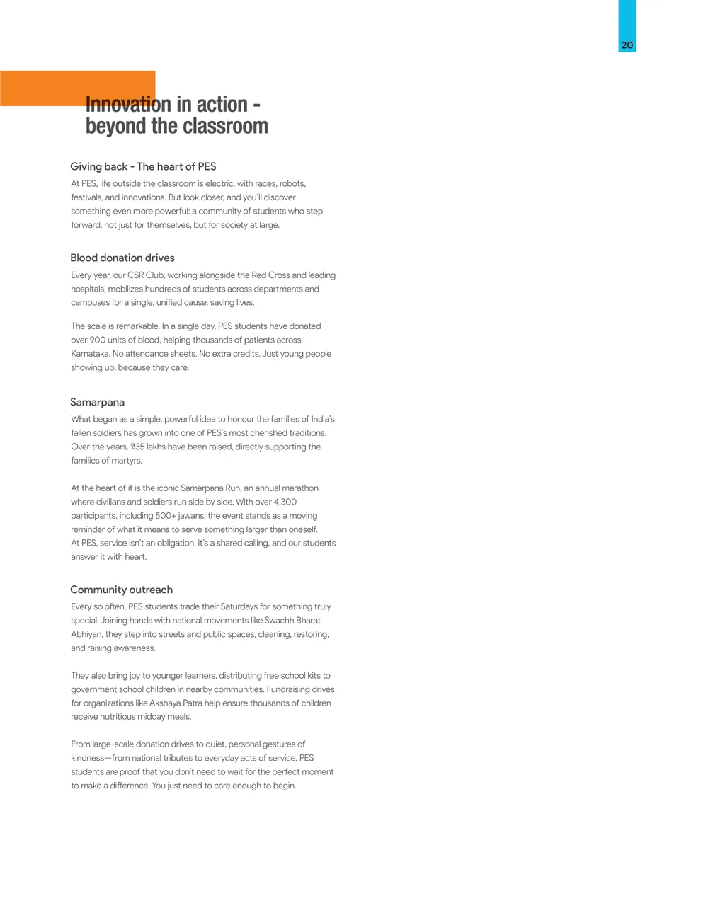 Page 27: 20 Innovation in action - beyond the classroom At PES, life outside the classroom is electric, with races, robots, festivals, and innovation