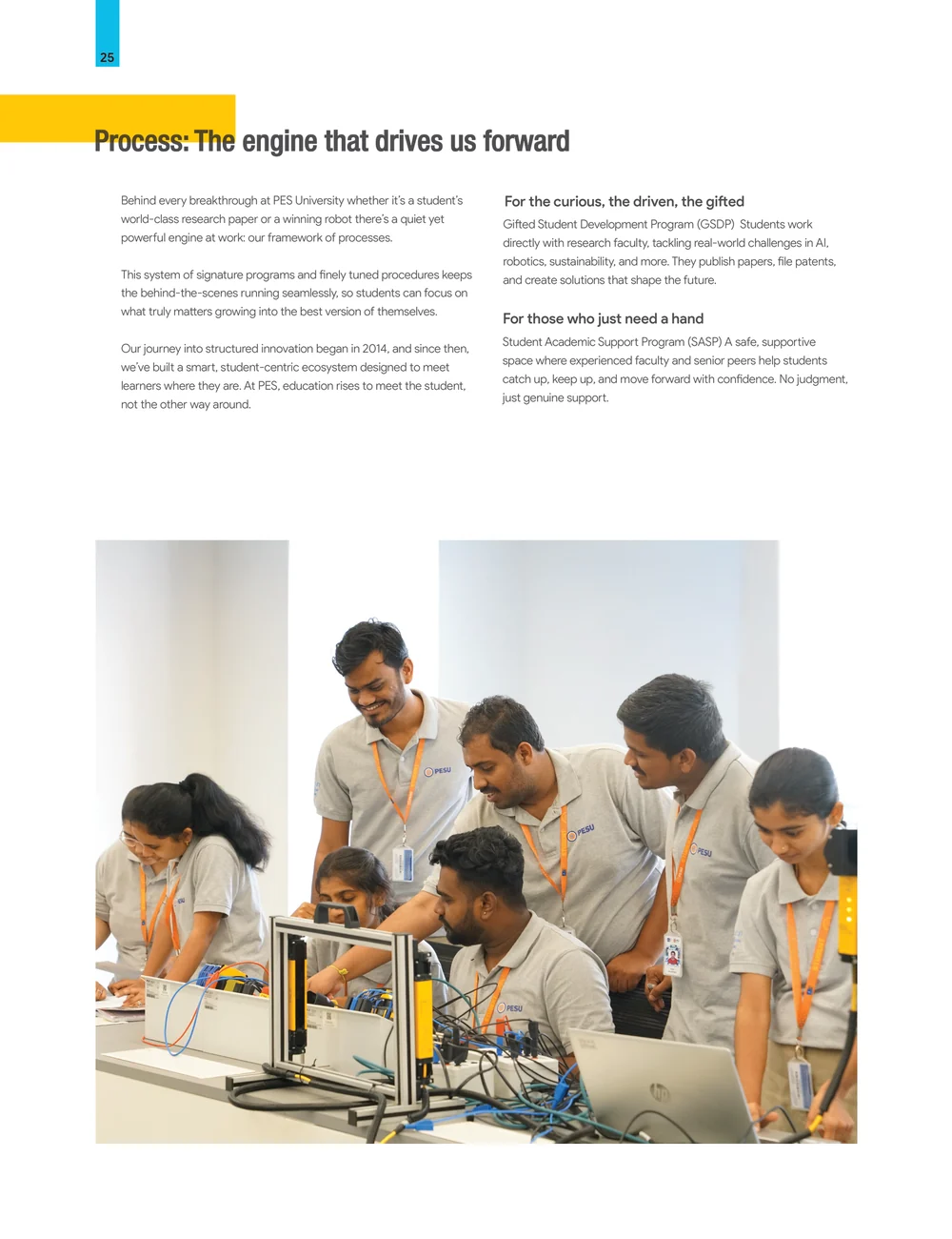 Page 32: Process: The engine that drives us forward Behind every breakthrough at PES University whether it’s a student’s world-class research paper o