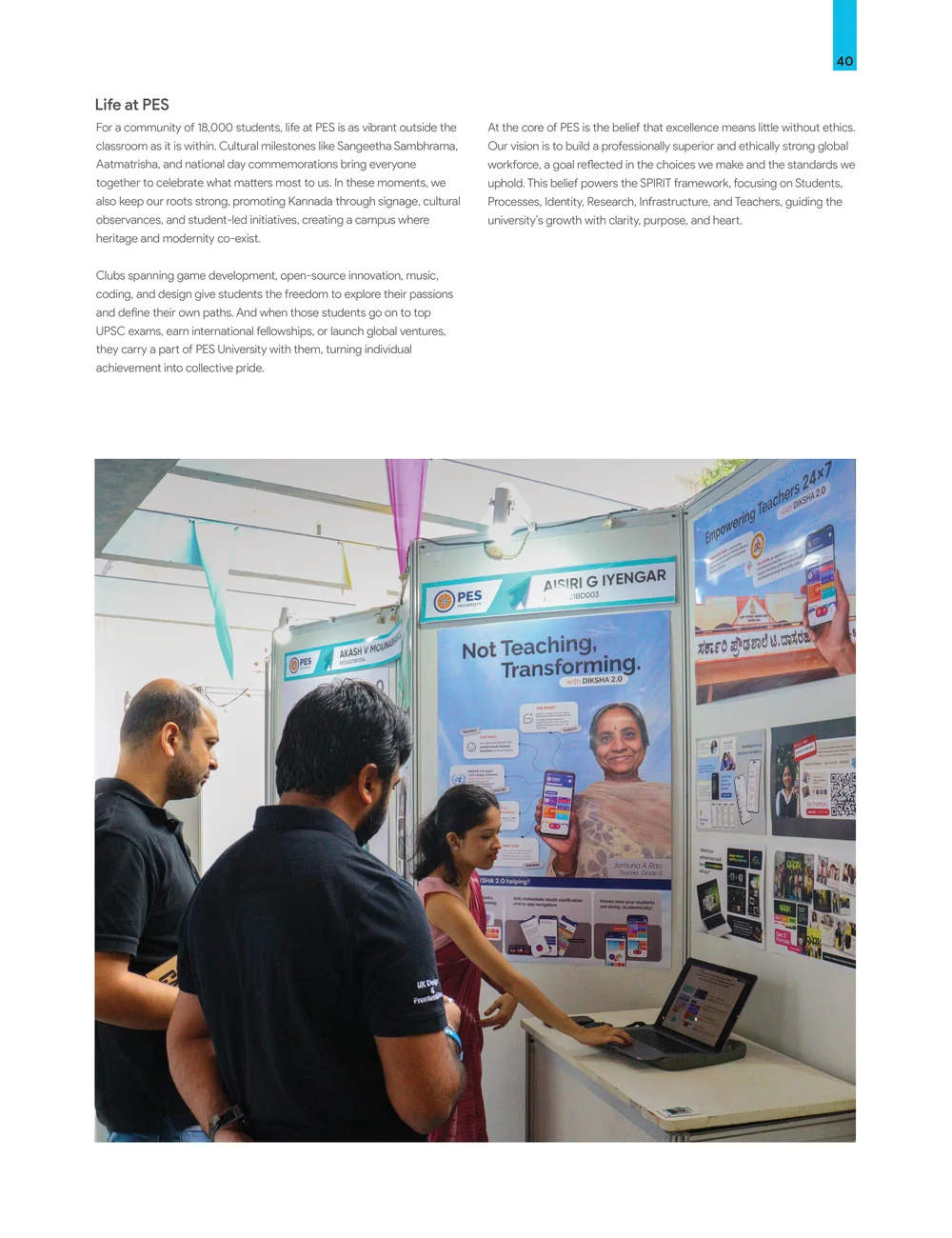 Page 47: 40 At the core of PES is the belief that excellence means little without ethics. Our vision is to build a professionally superior and ethica