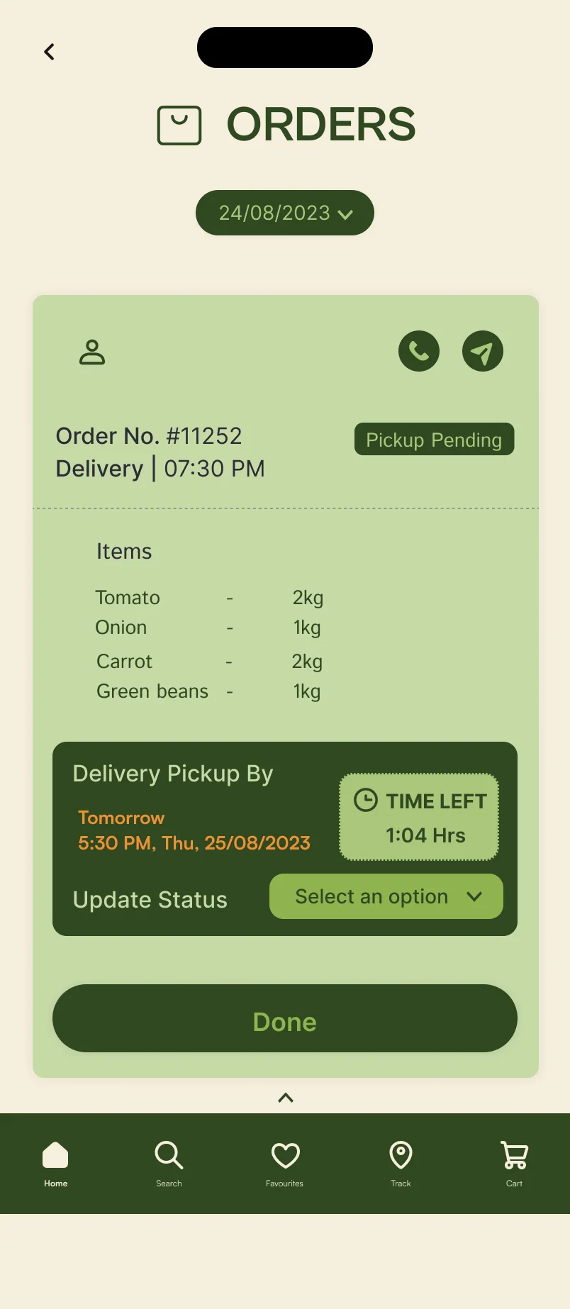 Order details