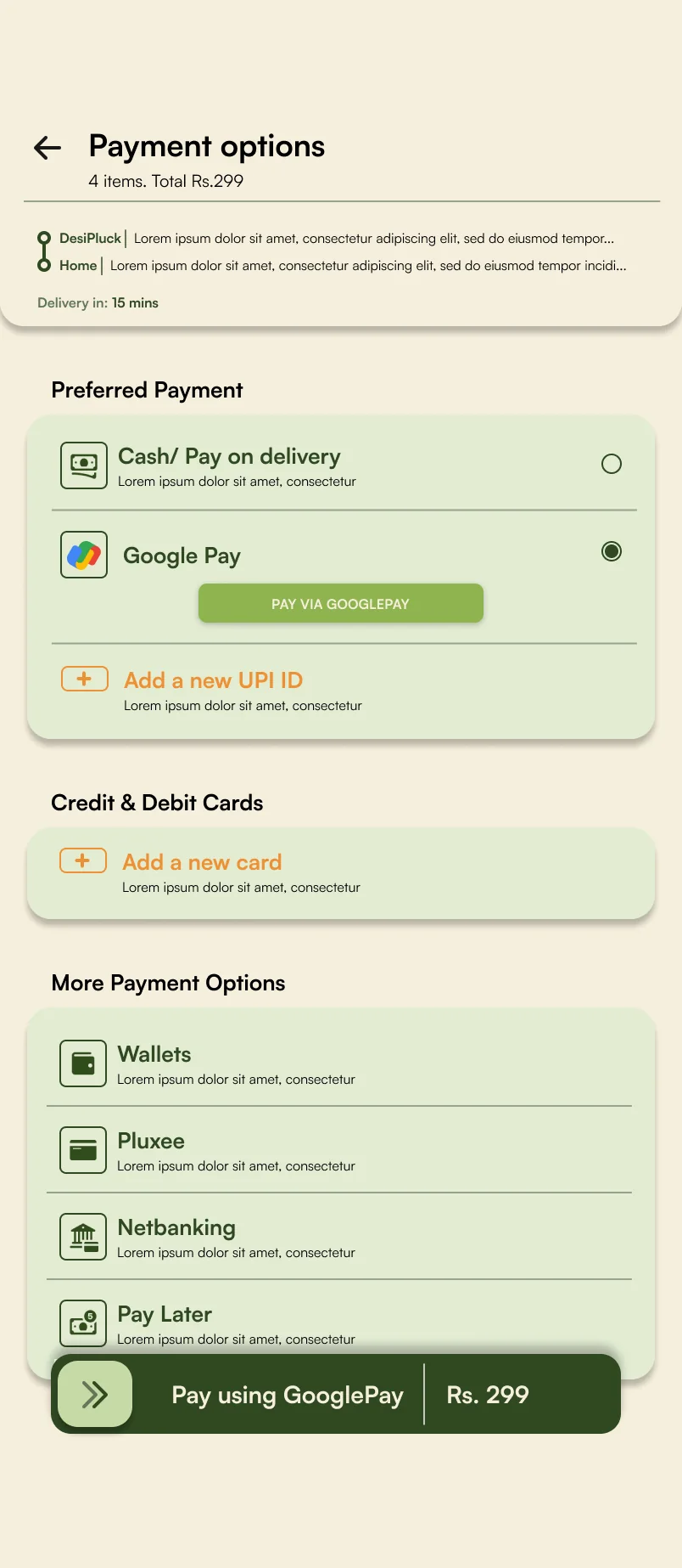 Payment options