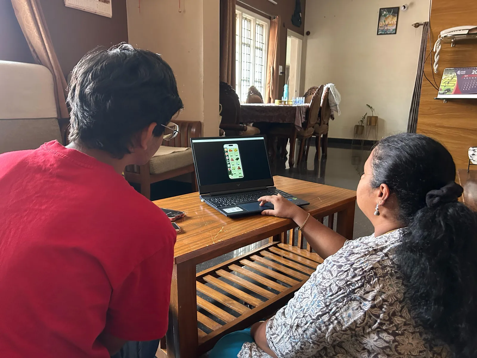 A customer testing at home