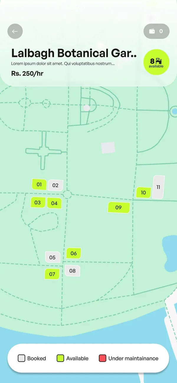 Map screen after testing